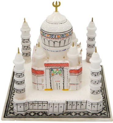 56% OFF on Artist Haat White Marble Handmade Taj Mahal Replica with fine work (5 inches) Decorative Showpiece - 17 cm(Stoneware, White)