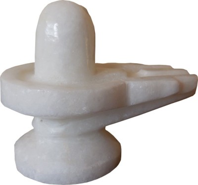 VALUE CRAFTS Artistic Hand Carved White Marble Shivling Decorative Showpiece  -  9.5 cm(Stone, White)
