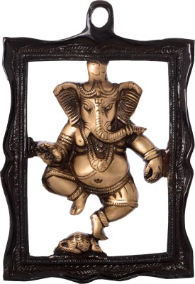 eCraftIndia Ganesha in Frame Wall Hanging Decorative Showpiece  -  22 cm(Brass, Gold, Brown, Black)