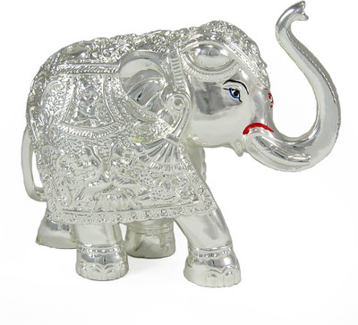 IndiaBuye Elephant Decorative Showpiece  -  11 cm(Silver Plated, Silver)