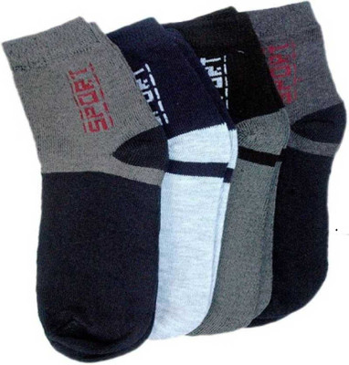 stylescap Men & Women Color Block Ankle Length(Pack of 4)