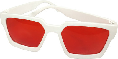Adhvik Rectangular Sunglasses(For Men, Red)