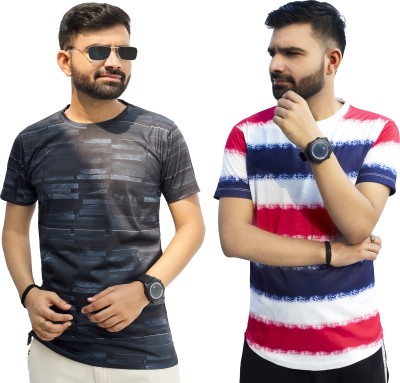 Tween Trends Printed Men Round Neck Multicolor T-Shirt