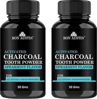 Bon Austin Premium Teeth Whitening Charcoal Powder- For instant Tooth Whitening Combo Pack Of 2 Bottle of 50 gms(100 gms)(100, Pack of 2)