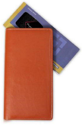 PAPERLLA Orange Leatherette Expandable Cheque Book Holder/Document Holder(Brown)
