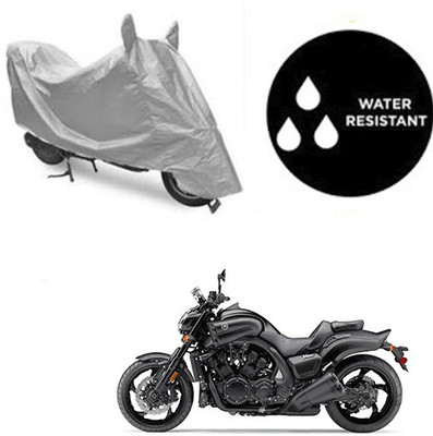 SRENTERPRISES Two Wheeler Cover for Yamaha(VMAX, Silver)
