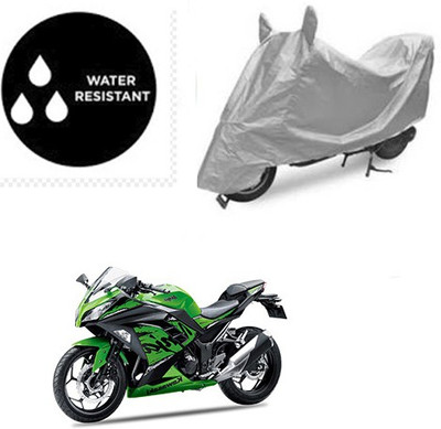 Atulit enterprises Waterproof Two Wheeler Cover for Kawasaki(Ninja 300, Silver)
