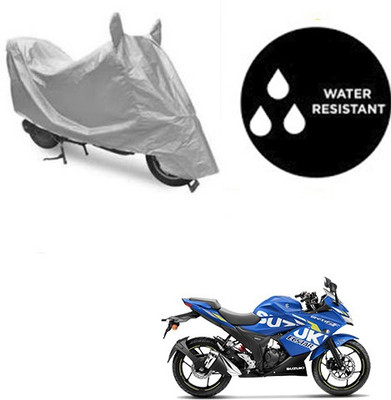 SRENTERPRISES Two Wheeler Cover for Suzuki(Gixxer SF, Silver)