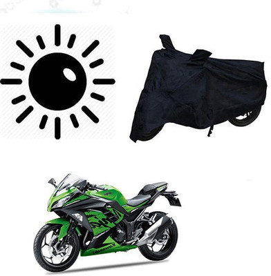 Mdstar Waterproof Two Wheeler Cover for Kawasaki(Ninja 300, Black)