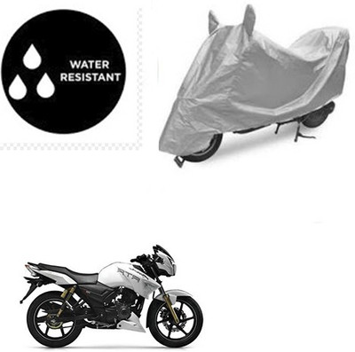 Atulit enterprises Waterproof Two Wheeler Cover for TVS(Apache RTR 180, Silver)