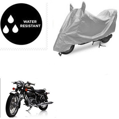 SRENTERPRISES Waterproof Two Wheeler Cover for Royal Enfield(Electra Delux, Silver)