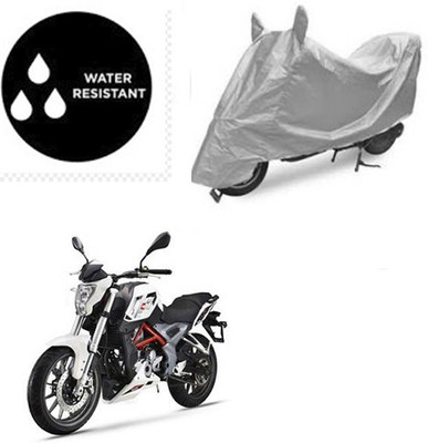 SRENTERPRISES Two Wheeler Cover for DSK Benelli(TNT 25, Silver)