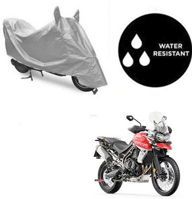 SRENTERPRISES Two Wheeler Cover for Triumph(Tiger 800 XCA, Silver)