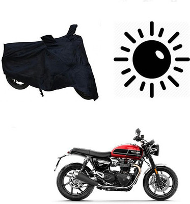 Mdstar Waterproof Two Wheeler Cover for Triumph(Twin, Black)