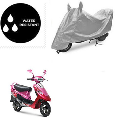 SRENTERPRISES Two Wheeler Cover for TVS(Scooty Pep+, Silver)