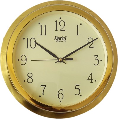 AJANTA Analog 25 cm X 25 cm Wall Clock(Gold, With Glass, Standard)