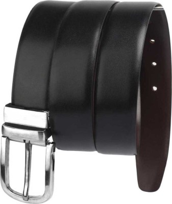 BlacKing Men Casual, Party, Formal, Evening Black Genuine Leather, Texas Leatherite, Artificial Leather Reversible Belt