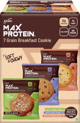 RiteBite Max Protein Assorted Cookies Biscuit(6 x 55 g)