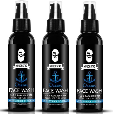 MUUCHSTAC Ocean  with Liquorice & Chamomile Extracts ( Pack of 3 ) Face Wash(300 ml)