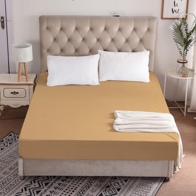 Luxurious Life Fitted Single Size Breathable, Stretchable, Waterproof Mattress Cover(Beige)
