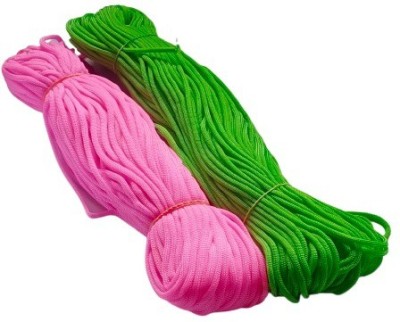 PUSHPA CREATION Lime Green and Dark Pink soft macrame cord/threads set of 2