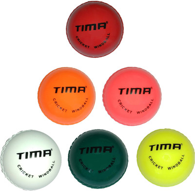 TIMA Cricket Windball Training Cricket Ball Make in India (Pack of 6) Cricket Tennis Ball(Standard, Pack of 6, Multicolor)