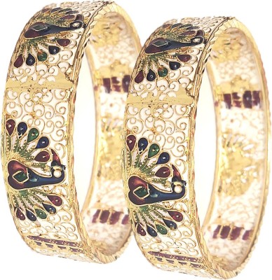 DP Raj Collection Brass Gold-plated Bangle Set(Pack of 2)