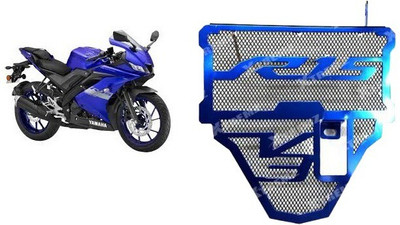 SELVIKE Aluminium Blue Radiator Grill Only Fit in V3 Bike Radiator Guard  (Yamaha)-2 Bike Radiator Guard(Yamaha)