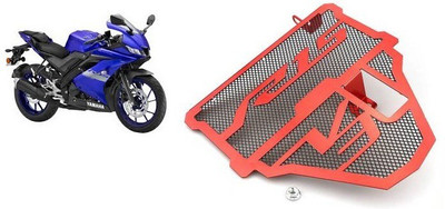 SELVIKE Aluminium Red Radiator Grill Only Fit in V3 Bike Radiator Guard  (Yamaha)-2 Bike Radiator Guard(Yamaha)
