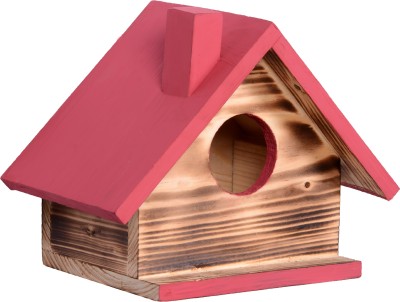 Cket Pure Wooden Bird Nest Box Bird House(Wall Mounting, Hanging)