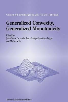 Generalized Convexity, Generalized Monotonicity: Recent Results(English, Paperback, unknown)