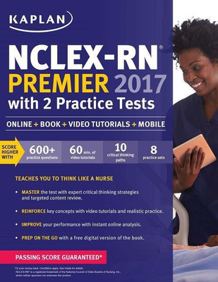 Nclex-RN Premier 2017 with 2 Practice Tests(English, Paperback, Kaplan Nursing)