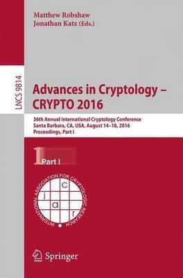 Advances in Cryptology - CRYPTO 2016(English, Paperback, unknown)