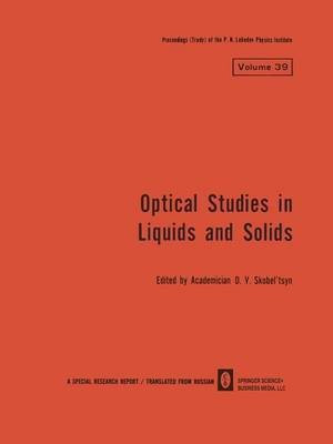Optical Studies in Liquids and Solids(English, Paperback, unknown)