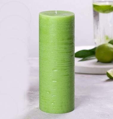 SAPI'S Lemon Grass Scented Pillar Candle Scented Candle For Home Decoration | Diwali Candle | Birthday Candle | Valentines Candle | New Year Candle | 60 Hours | Set of 1 Candle(Green, Pack of 1)