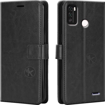 Kreatick Flip Cover for Micromax In 1b - Vintage Flip Wallet Back Case Cover [Artitifial Leather] [Handcrafted](Black, Pack of: 1)