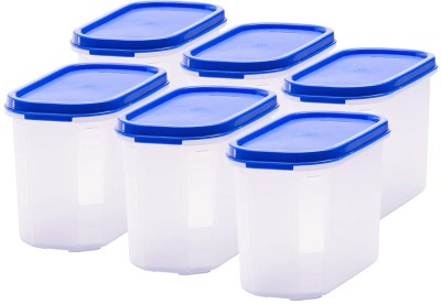 QUISTAL Plastic Grocery Container  - 1500 ml(Pack of 6, Blue, White)