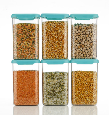 Galleyway  - 1100 ml Plastic Grocery Container(Pack of 6, Blue)