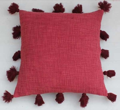 Dekor World Plain Cushions & Pillows Cover(Pack of 2, 60 cm*60 cm, Maroon)