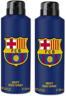 FC Barcelona SET OF 2 PCS ORIGINAL BLUE DEODORANT SPRAY FOR MEN, OSSUM HIGH QUALITY, WITHOUT GAS, ACTIVENESS AND LONG LASTING, IMPORTED BRAND Body Spray  -  For Men(400 ml, Pack of 2)