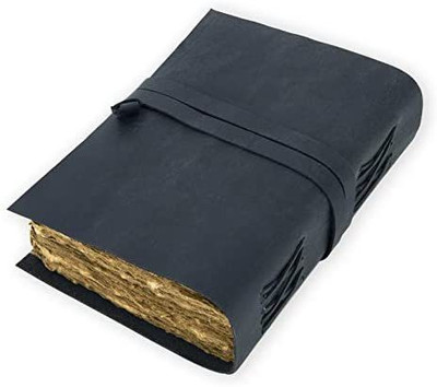 CRAFT CLUB Finished Leather Journal With Antique Paper A5 Diary Unruled 200 Pages(Black)