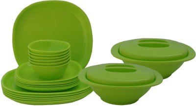 Incrizma Pack of 22 PP (Polypropylene) Dinner Set(Green, Microwave Safe)