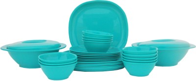 Incrizma Pack of 28 PP (Polypropylene) Dinner Set(Green, Microwave Safe)