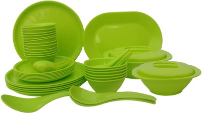 Incrizma Pack of 44 PP (Polypropylene) Dinner Set(Green, Microwave Safe)