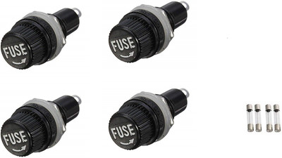 PANISTHA Panel Mount Fuse Holder Socket for 5*20 with Glass Fuses 250V 10A 4 Pieces Chassis Panel Mount Fuse Holder Socket for 5*20 with Glass Fuses 250V 10A -4 PCS Electrical Fuse(15 A) PANISTHA Panel Mount Fuse Holder Socket for 5*20 with Glass Fuses 250V 10A 4 Pieces Chassis Panel Mount Fuse Holder Socket for 5*20 with Glass Fuses 250V 10A -4 PCS Electrical Fuse(15 A)
