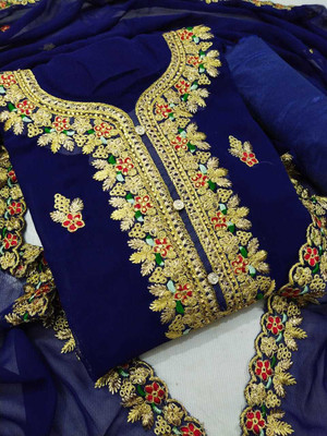 ICCHIT FAL Georgette Embroidered Salwar Suit Material