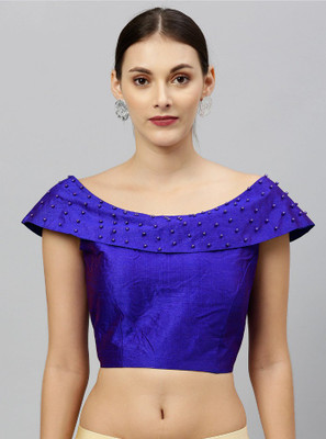 NplashFashion Silk Blend Self Design Blouse Material