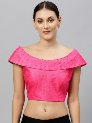 NplashFashion Silk Blend Self Design Blouse Material