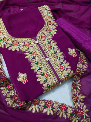 ICCHIT FAL Georgette Embroidered Salwar Suit Material
