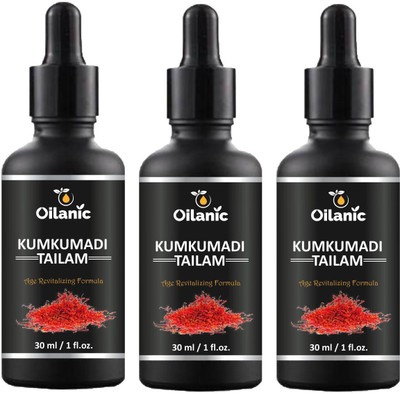 Oilanic Kumkumadi Tailam For - Skin Brightening Combo Pack of 3 Bottles of 30 ml(90 ml)(90 ml)